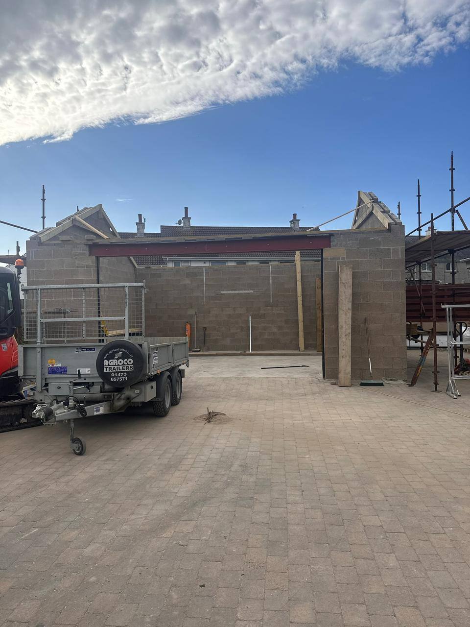 Masonry and structural steel installation — JDM structural build
