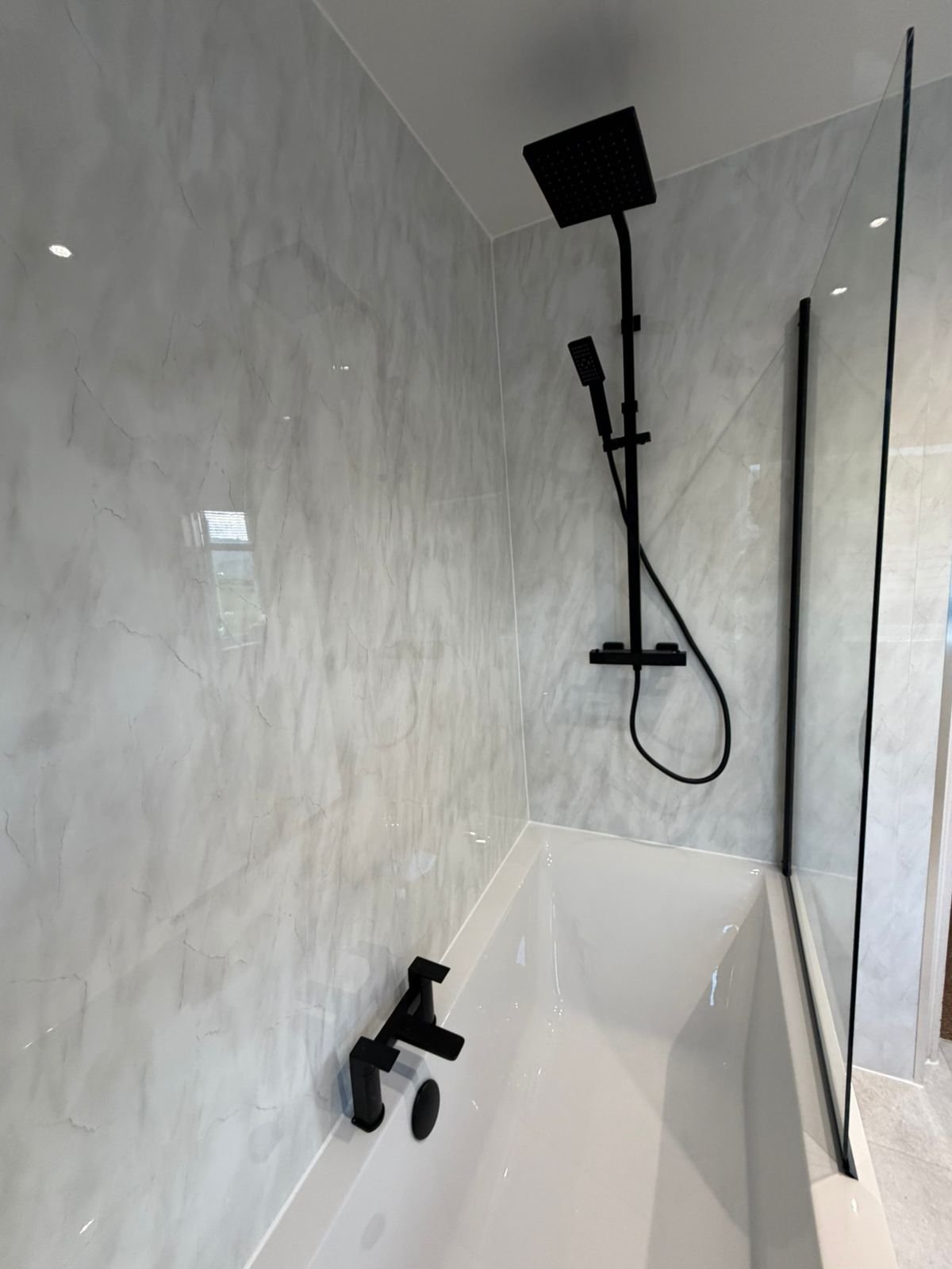 Matte black shower brassware