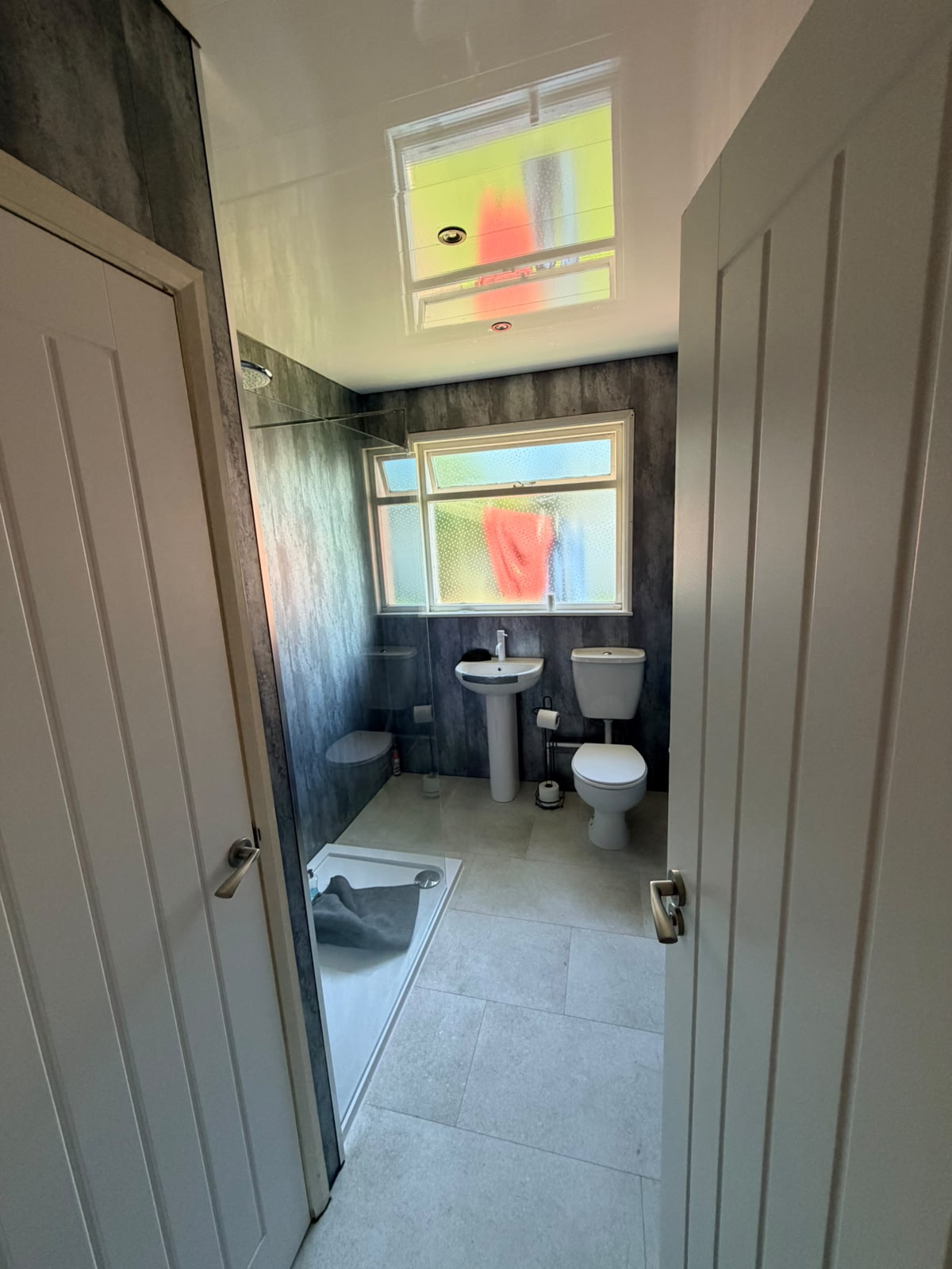 Wet room from doorway
