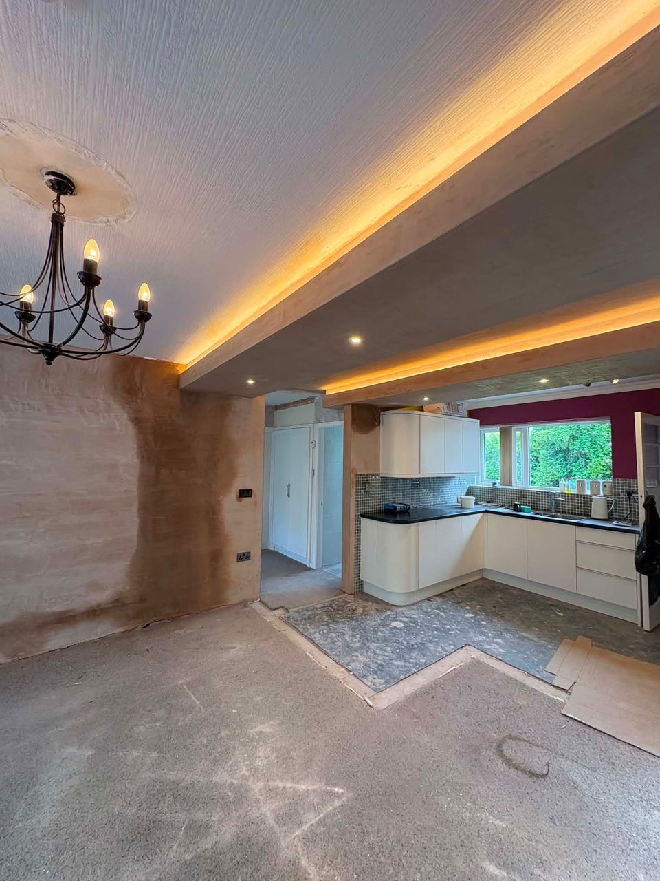 Kitchen knock-through with steel beam — JDM Building Services, Isle of Man